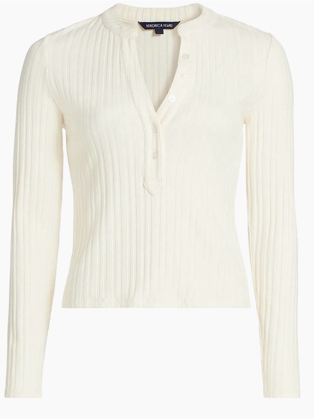 Veronica Beard Jocelyn Ribbed Long-Sleeve Henley